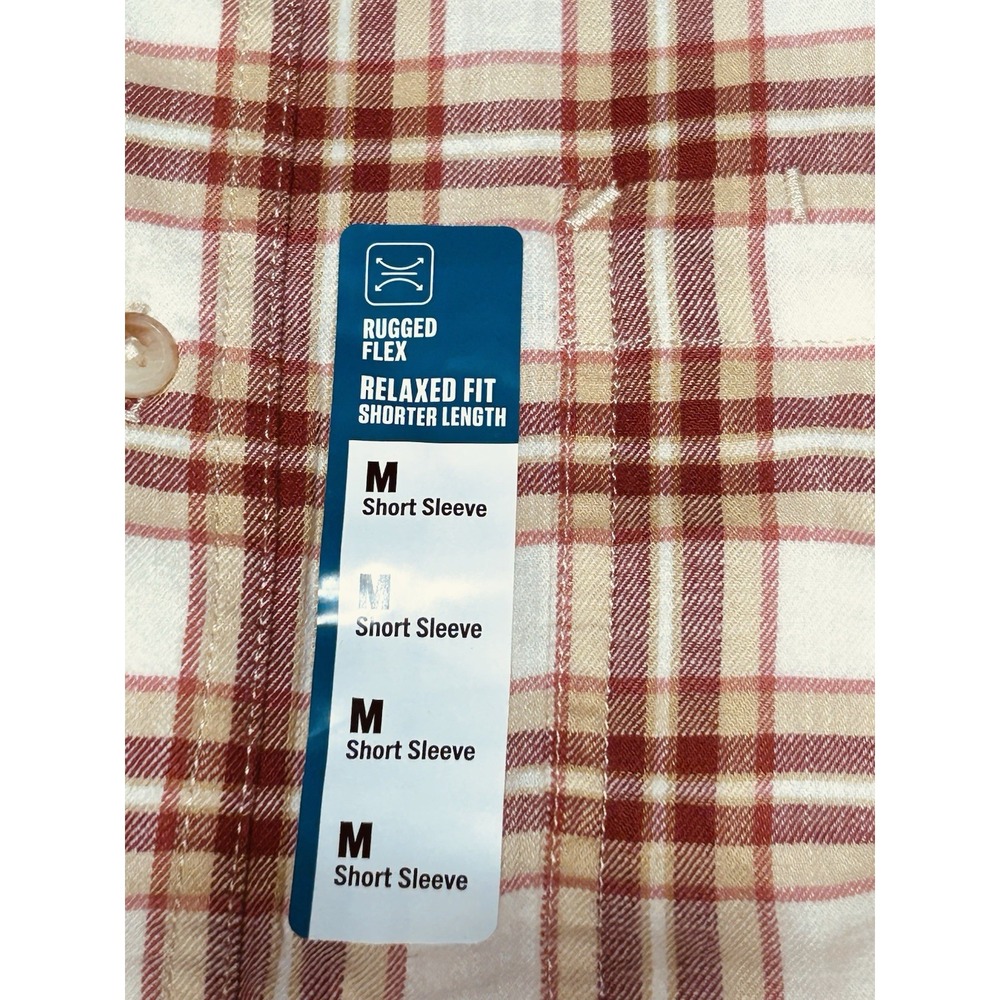Carhartt Men's M Bozeman Relaxed Fit SS Plaid Shirt Red Duck Rugged Flex - Picture 7 of 11